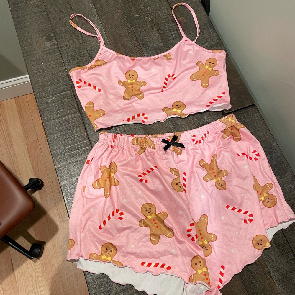 Pink Gingerbread Pajama Set